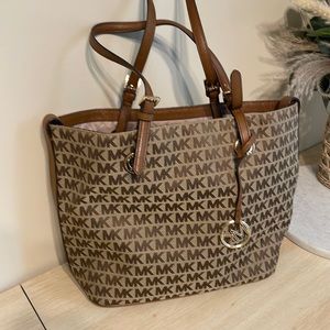 Michael kors  brown logo tote bag